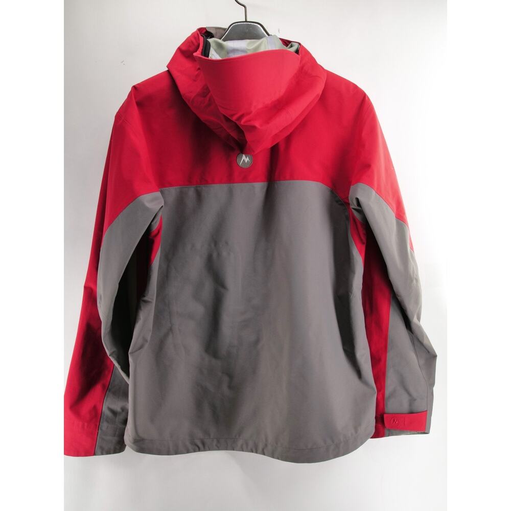 Marmot Jacket Mens Medium Red Grey Gore-Tex Performance Shell Waterproof Hooded - Picture 15 of 16